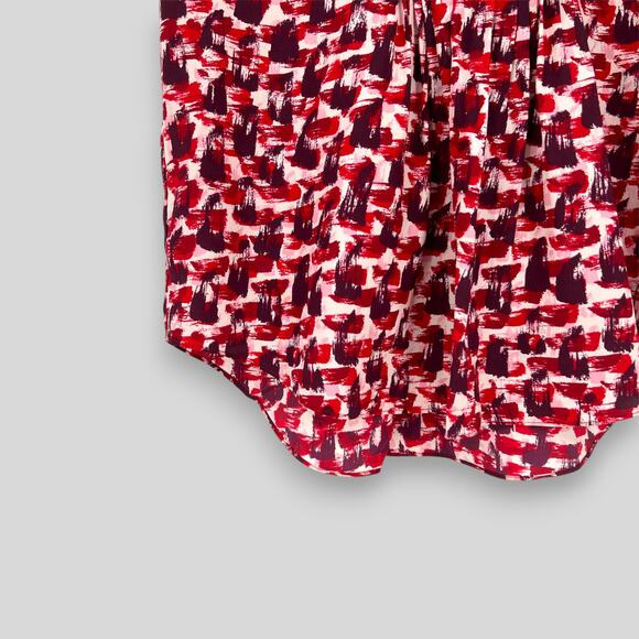 Kate Spade Sleeveless Silk Top Red Abstract Blouse Size S NWT - Picture 3 of 6